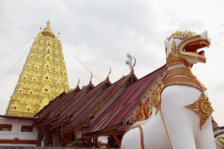 The replica of Budhgaya pagoda at Wat Wang Wiwekaram のeditorial素材