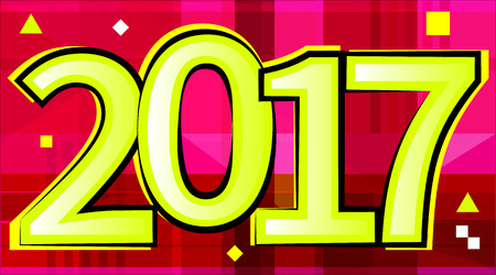 Iinscription 2017 on geometric background. Vector Christmas, new year card, poster.のイラスト素材