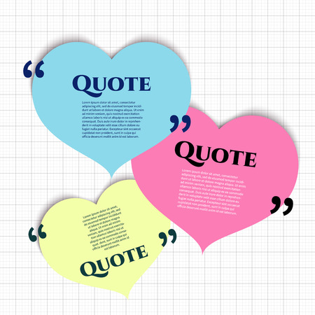 Vector quote boxes with text isolated. Quote, commas, message, quote blank, template. Quote bubble Quote formのイラスト素材