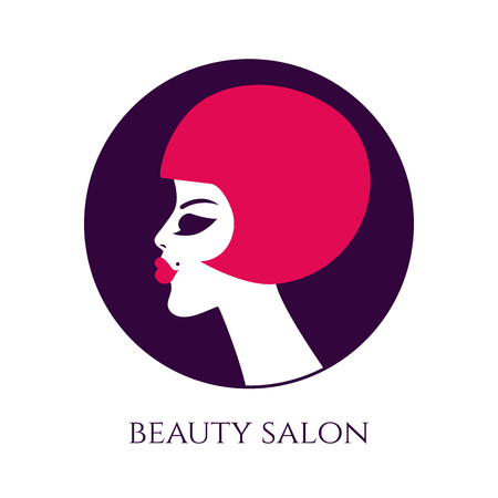 Bob haircut. Vector illustration. Beautiful women head for beauty salon.のイラスト素材
