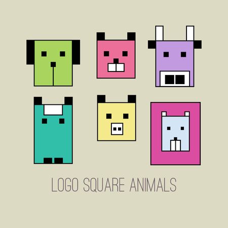 Set of vector icons of animals.のイラスト素材