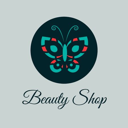 icon of butterfly for beauty salon, massage, group yogaのイラスト素材