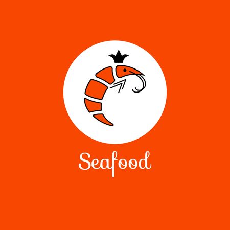 Orange shrimp in crownのイラスト素材