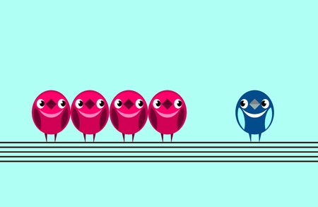 Symbol of nonconformist. Concept of differences. Vector illustration.のイラスト素材