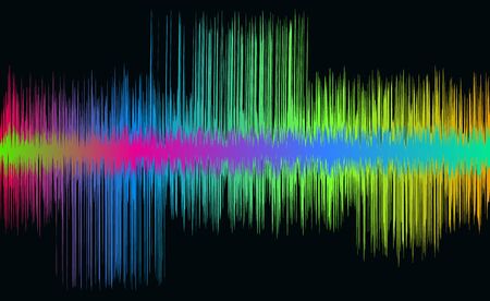 Colorful music wave. Neon sound line. Vector illustration.のイラスト素材