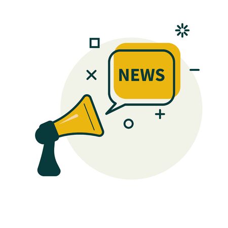 News announcement with megaphone.のイラスト素材