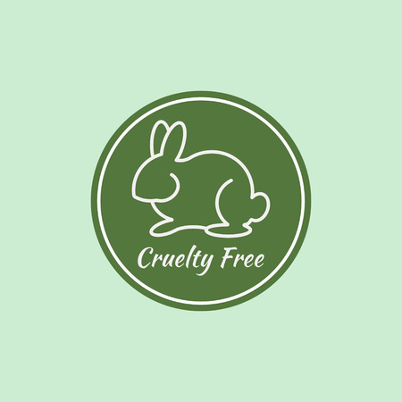 Logo cruelty free. Sticker not tested on animals. Icon bunny. Vector illustration.のイラスト素材