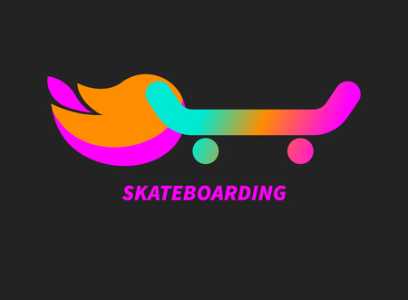 Skateboarding gradient iconのイラスト素材