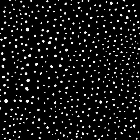 Hand drawn black and white doodles seamless pattern, polka dot. Vector illustrationのイラスト素材