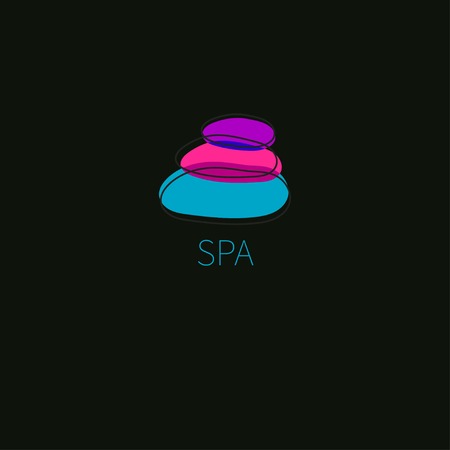 Logo, icon spa. Massage stones isolated Vector illustrationのイラスト素材