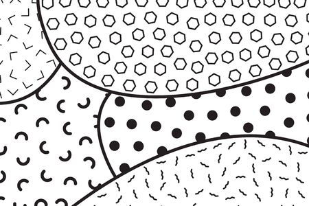 Trendy black and white scandinavian geometric background.のイラスト素材