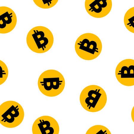 Seamless gold pattern with bitcoin. - Stock vectorのイラスト素材