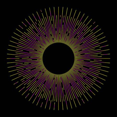 Sunbeam logo. Sunburst icon. Retro rays. Stock vectorのイラスト素材