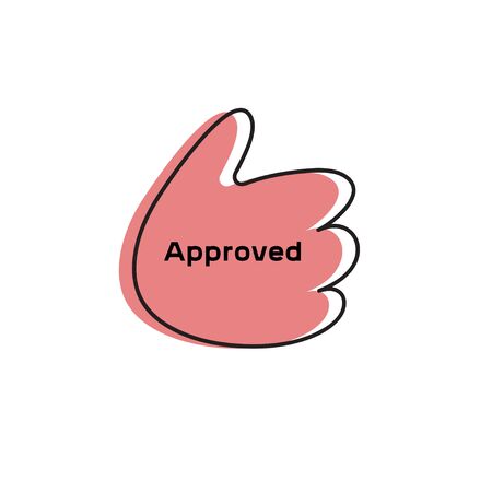 Thumbs up. Icon approved. Cartoon thumbs up. Stock vectorのイラスト素材