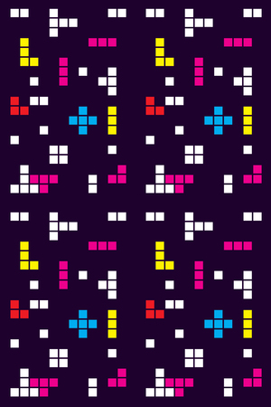 Seamless pattern computer game. Background with pixels. Vector illustration.のイラスト素材