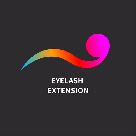 Eyelash extensions. Gradient icon. Logo beauty salon. Vector illustrationのイラスト素材