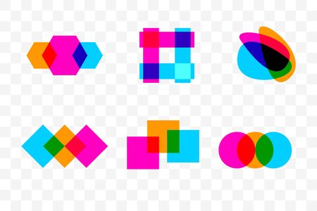 Geometric elements of various shapes in out of focus patternsのイラスト素材
