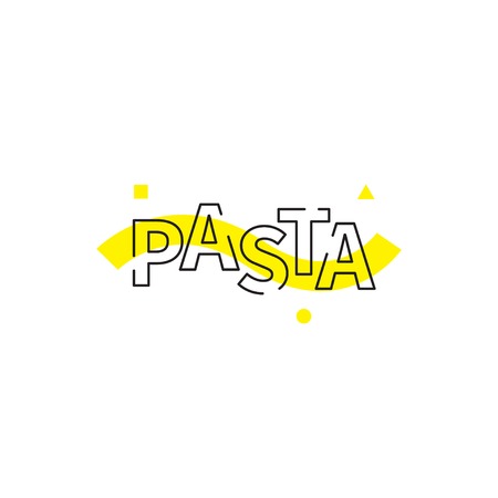 Modern linear typography pasta Vector illustration.のイラスト素材