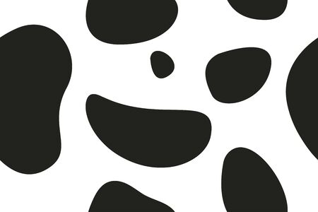 Cow skin. Seamless pattern for packaging of milk and dairy products. Abstract background, banner with spots. Vector graphic illustrationのイラスト素材