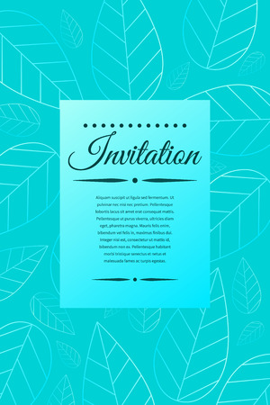 Invitation template with leaves at the backのイラスト素材