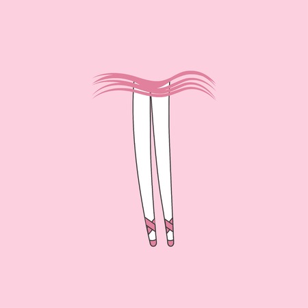 Little ballerina. Girl dancing in tutu and pointe, logo or icon dance studio, class. Vector illustrationのイラスト素材