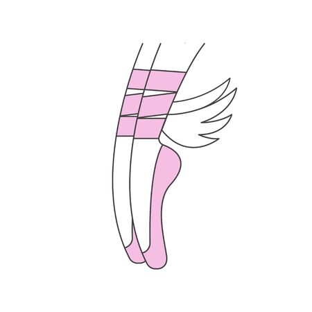 Logo ballet studio. Pointe shoes with wings, dance class, ballerina. Vector illustrationのイラスト素材