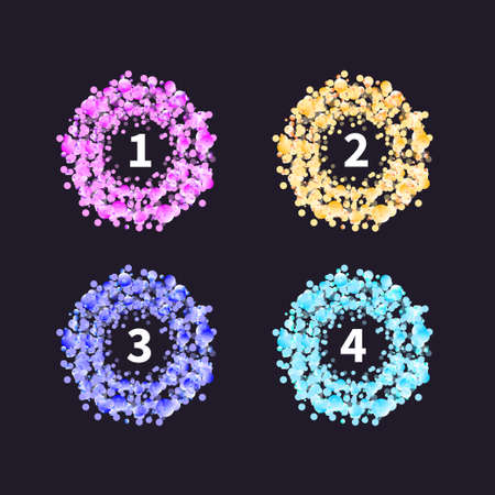 Set of round frames on on black background.のイラスト素材