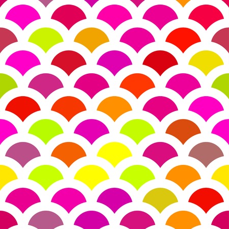 Traditional Japanese seamless pattern. Pink soft colored fish squama. Mermaid scales. Stock vector	のイラスト素材