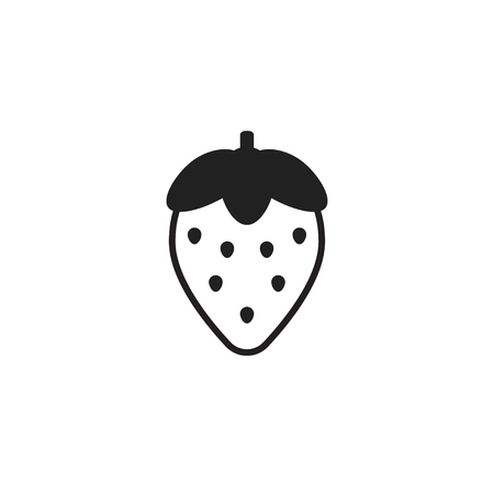 Strawberry icon, cartoon berry. Vector graphic designのイラスト素材