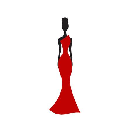 Silhouette of slender womanのイラスト素材