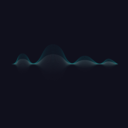 Music wave, digital sound, color vector wavy lines, music iconの写真素材