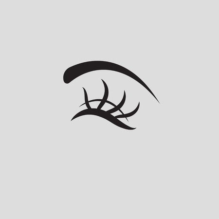 Eyelash extension icon, long eyelashes, vector illustrationのイラスト素材