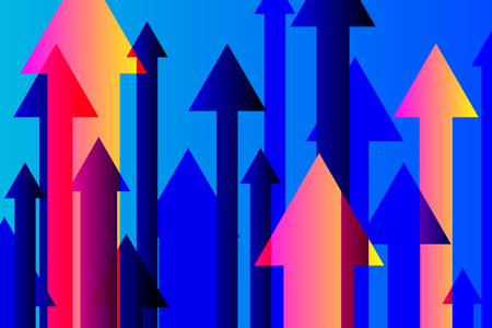 Gradient vector banner up arrow, backdrop for business presentation, growth, developmentのイラスト素材