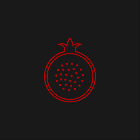 linear pomegranate iconのイラスト素材