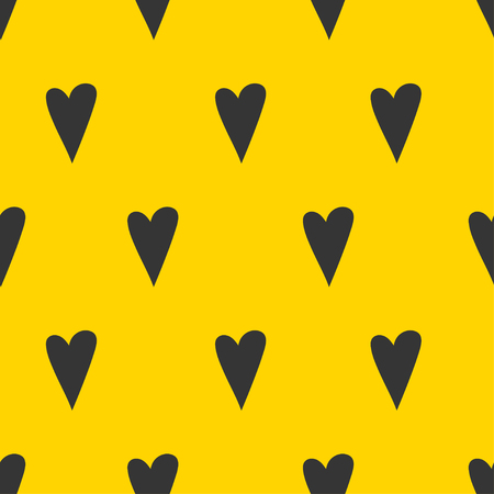 Banner black hand drawn hearts, vector heart print, seamless valentines day patternの写真素材