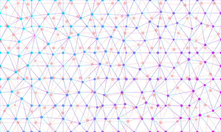 Futuristic background with lines and dots, connection, abstract technology banner, cyberspace, horizontal tech design elementのイラスト素材