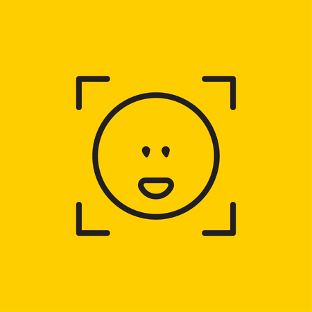 Biometric scanning. Facial recognition. ID icon Vector illustrationのイラスト素材