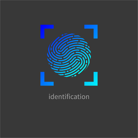 Fingerprint, personal identification, identity id logo Vector illustrationのイラスト素材