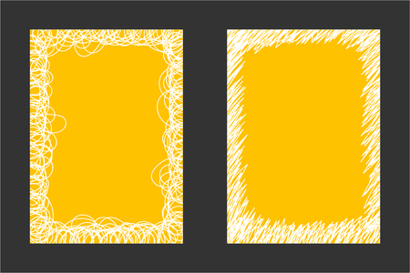 hand drawn doodle framesのイラスト素材