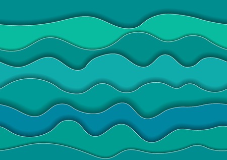 Seamless pattern sea, hand drawn waves background, wavy banner, 3D water, abstract sea, ocean,...