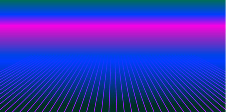 Abstract retro background, 80s style. Futuristic digital landscape, neon party flyer. Vector illustration.のイラスト素材