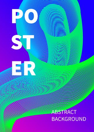 Dynamic digital gradient future wave, futuristic abstract modern banner, color fluid splash, trend presentation, music poster, flyer, template. Vector illustrationのイラスト素材