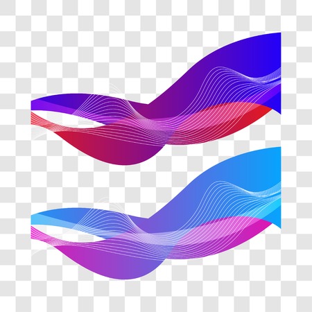 Wavy design element. Decor for brochure, banner, flyer. Fluid, color wave, curve line Vector illustrationのイラスト素材