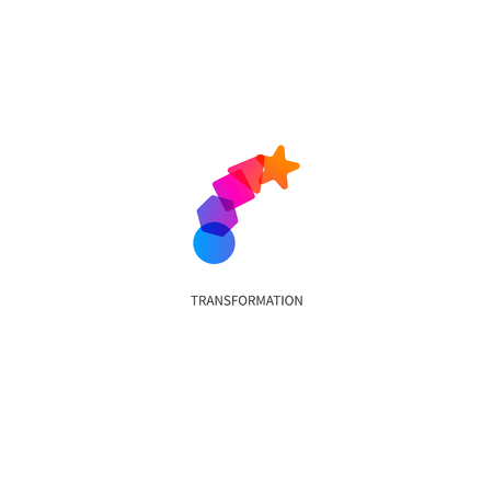 Logo transform, icon change, icon growthのイラスト素材