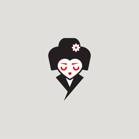 Japanese geisha iconのイラスト素材