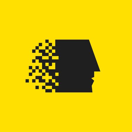 Head with pixelのイラスト素材