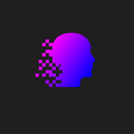 Head with pixelのイラスト素材