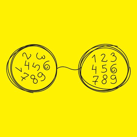 Order and chaos, disorganized symbol, disorder icon, hand drawn minimalist vector illustration, business ideaのイラスト素材