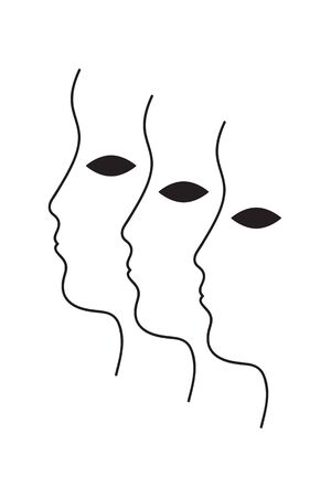 Poster with faceのイラスト素材