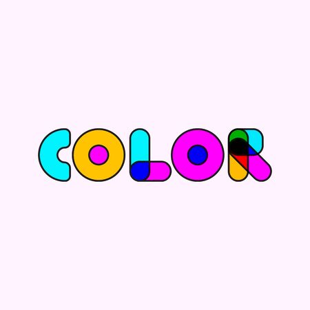 Word color, color lettering, vector cool graphic design